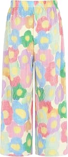 Wide Leg Pants Kids Linen Pants for Girls Tracksuit High Waisted Loose Fit Yoga Pant Comfy Belted Lounge Trousers