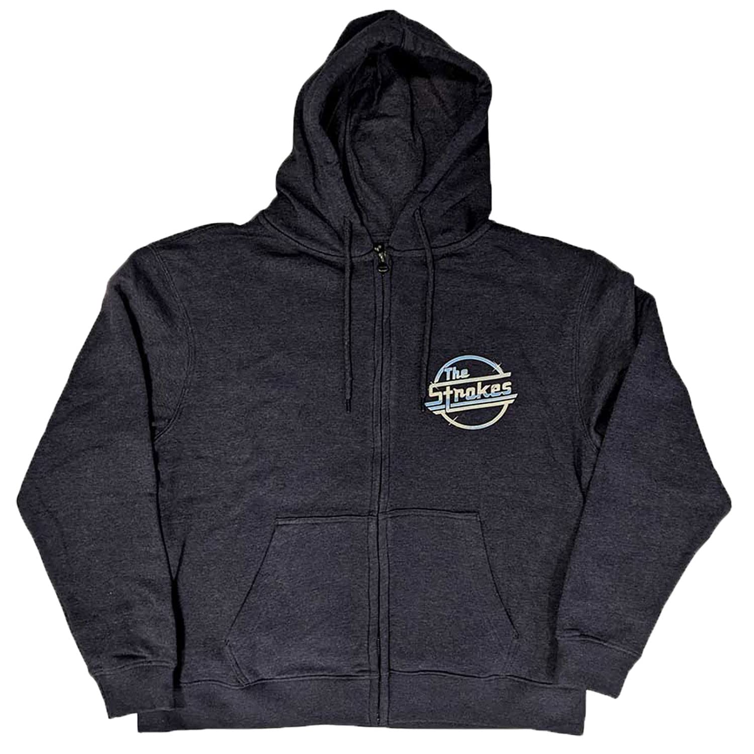 The Strokes Hoodie OG Magna Band Logo Official Unisex Navy Blue Zipped L