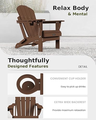 Vista 129 de MUCHENGHY Sillas Adirondack plegables, sillas de patio, sillas de césped, silla para exteriores, silla Adirondack de plástico, sillas para hoguera