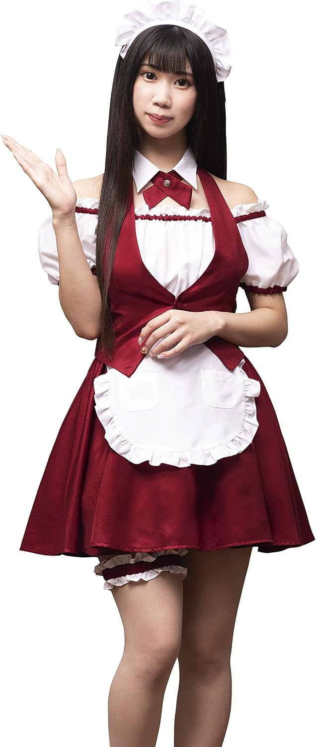クリアストーン(Clearstone) コスプレ ハロウィン レトロ喫茶メイド レディース レッド クリアストーン(Clearstone) コスプレ ハロウィン レトロ喫茶メイド レディース レッド