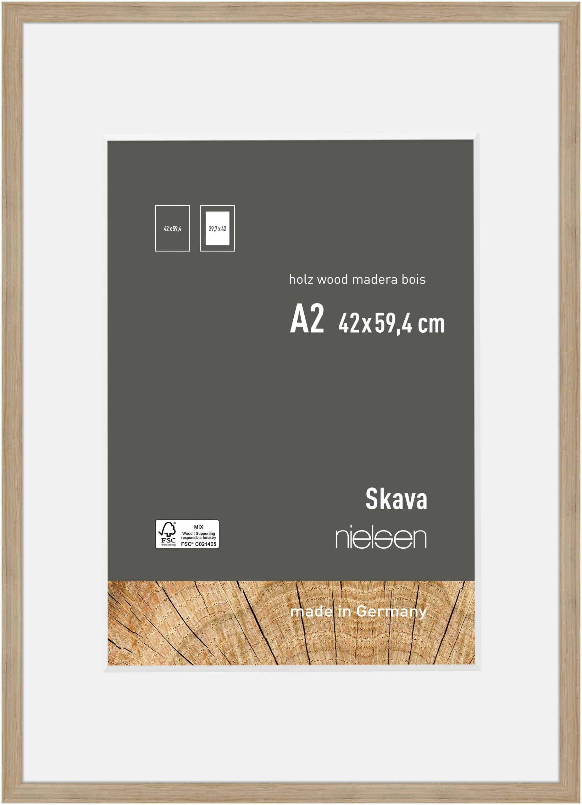 Nielsen Skava A2 Oak Wooden Picture Frame Brown - 61.1 x 43.7 cm