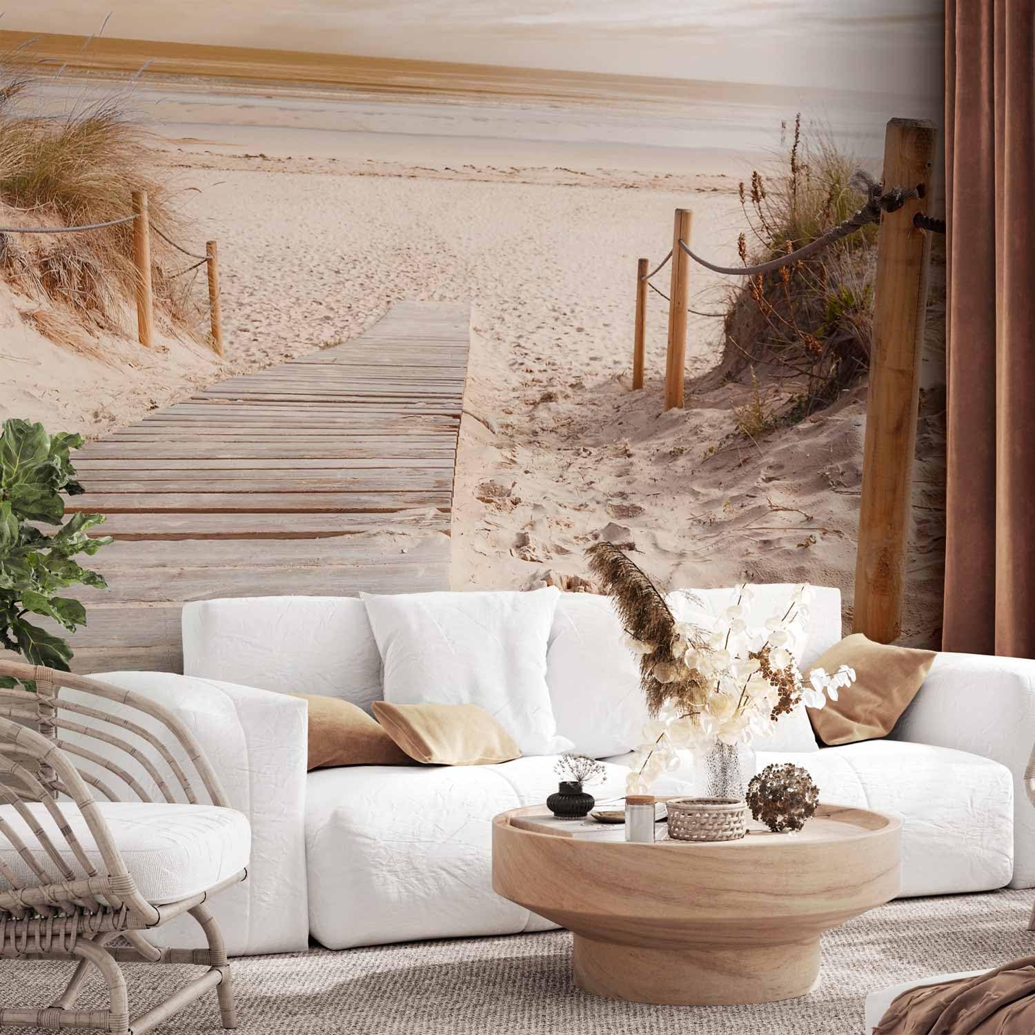 murando - Fototapete Vlies Strand und Meer, 500x350 cm, Schlafzimmer | Full HD Druck, 3D-Effekt, lichtbeständige Farben, ideal fürs Wohn- oder Schlafzimmer, schnelle Montage, lichtbeständig, edel