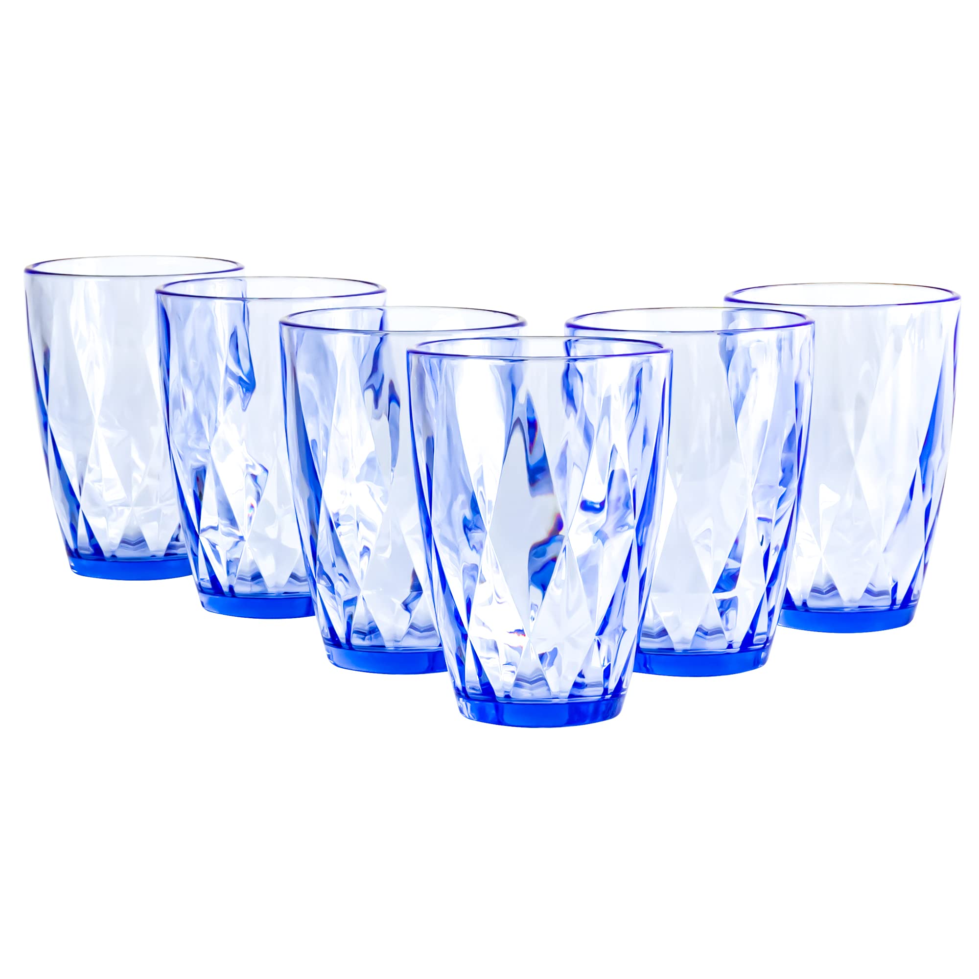 SMARTAKE 13.4 Ounce Plastic Tumblers, 6 Packs Stackable Drinking Glasses, Shatterproof BPAFree