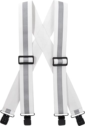 Reflective Suspenders-White