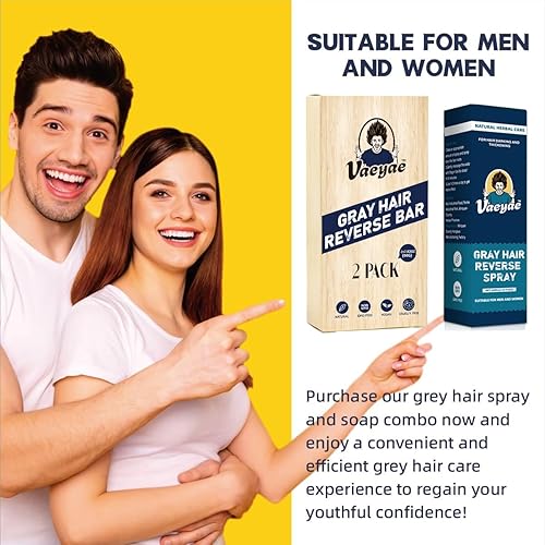 Miniatura 5 de Spray inverso para cabello gris natural + 2 unidades de champú y acondicionador negro barra 2 en 1, cubierta de jabón para hombres y mujeres,