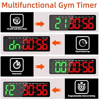 LED Interval Timer Gym Stopwatch Count Down/Up Clock Fitness Exercise