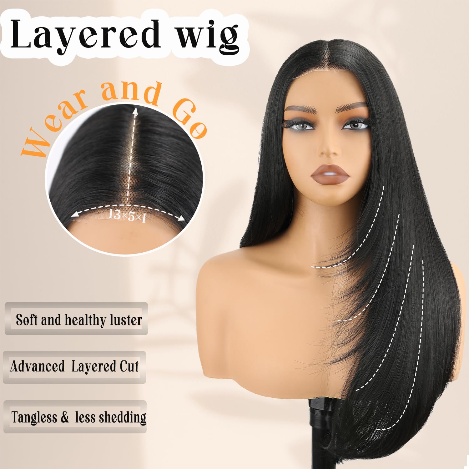 Amazon.com : NOSTALGIA Black Wear and Go Glueless Wigs 