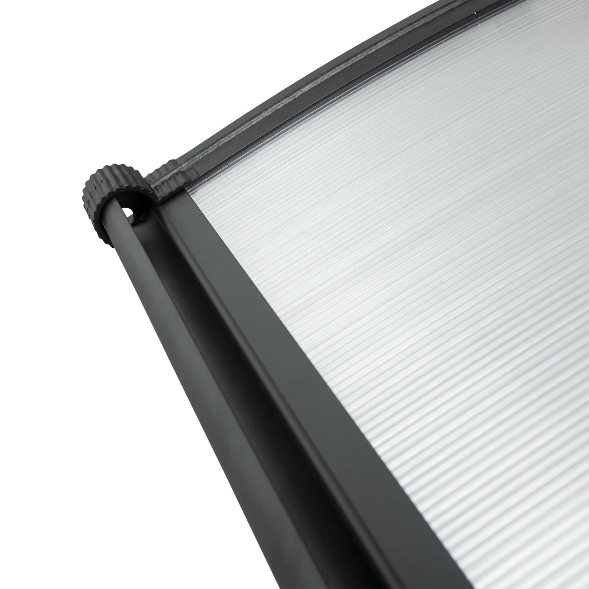 WERKA PRO Marquise en Polycarbonate Forme Arrondie 80 x 150 cm 5 mm Noir