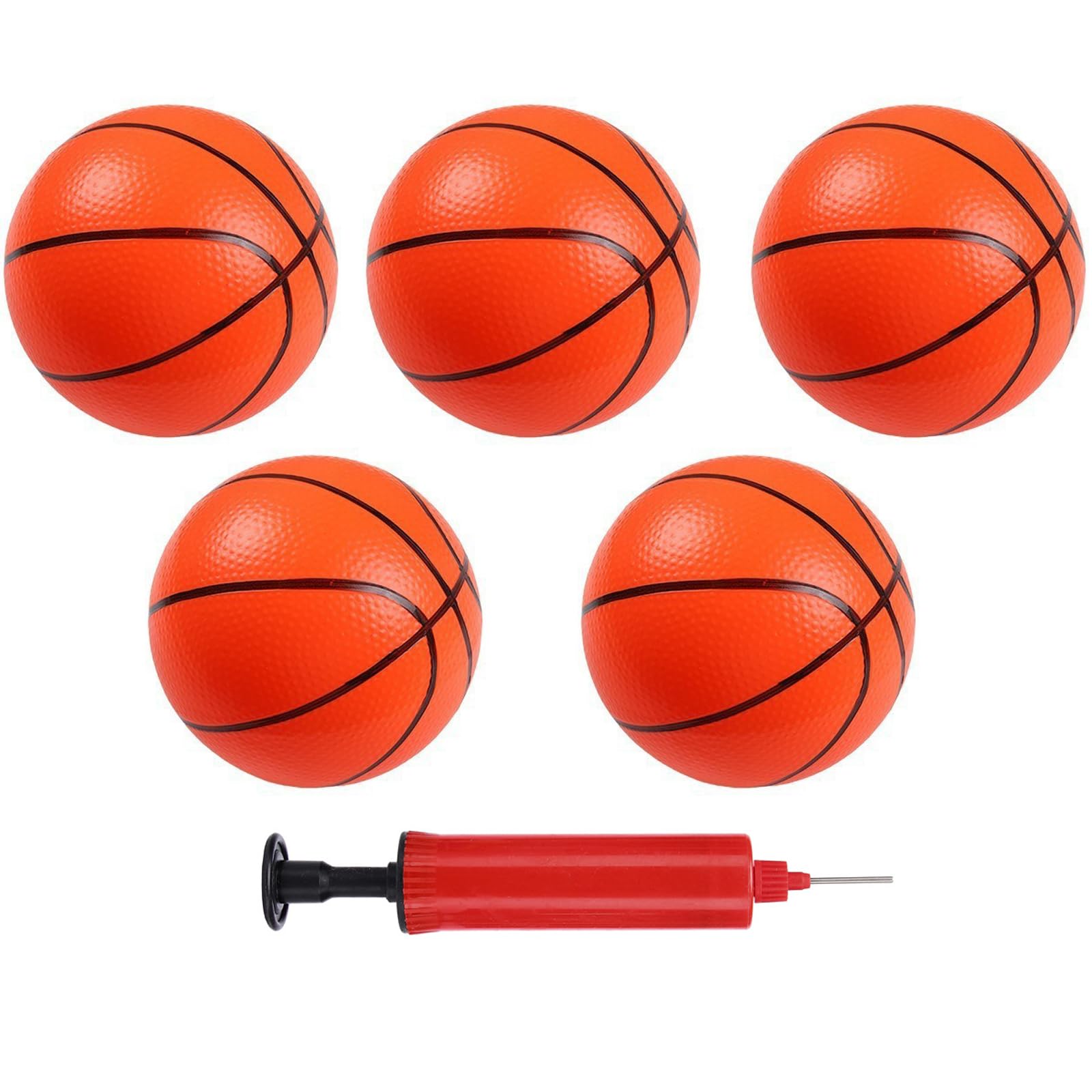 EujRcf 6 Pcs Mini Basketball Set, Inflatable Basketballs with Air Pump
