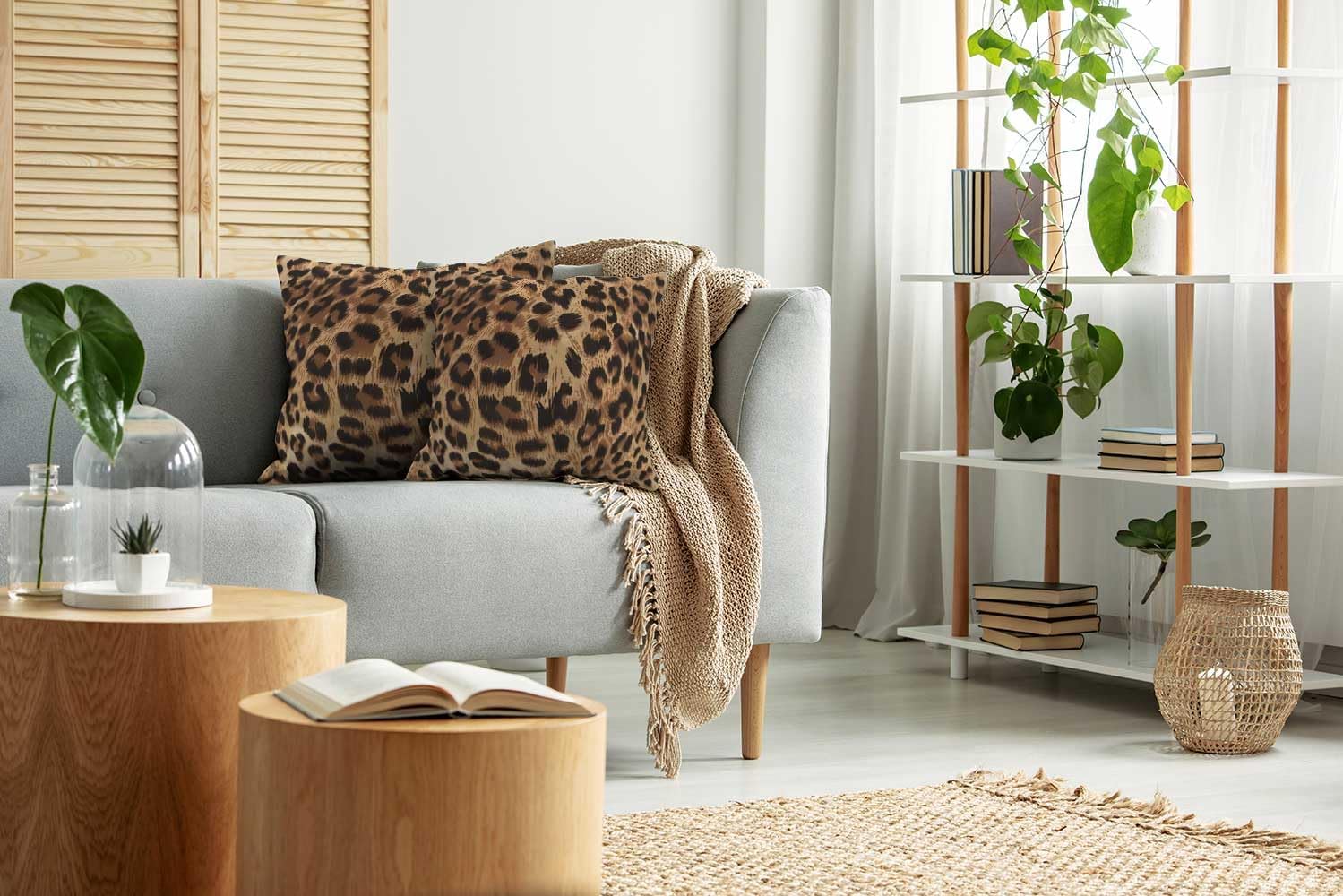 EMMTEEY Cheetah Print Pillow Covers, Western 18x18 Throw Pillow Cover Set of 2 Leopard Print Couch Pillow Cases Decorative Square Throw Pillows for Home Living Room Bedroom Bed Sofa Cushion Cover - Image 5