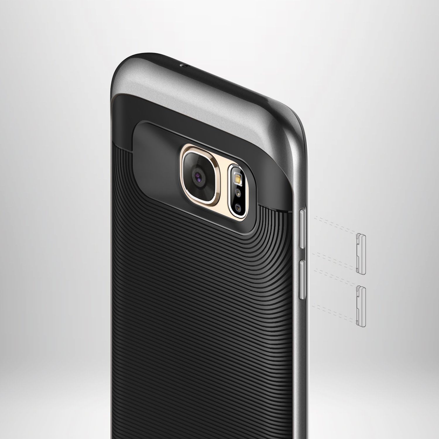 Caseology Wavelength for Galaxy S7 Edge Case (2016) - Stylish Grip Design - Black