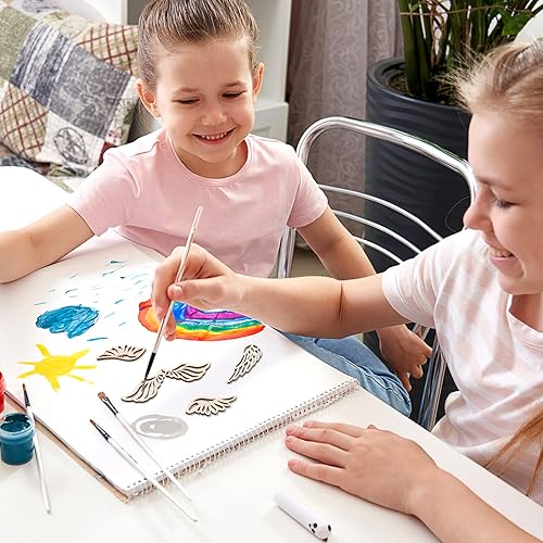 Miniatura 4 de 80 piezas de alas de ángel de madera recortadas alas de ángel rebanadas de madera sin acabar de madera DIY manualidades alas adornos de madera