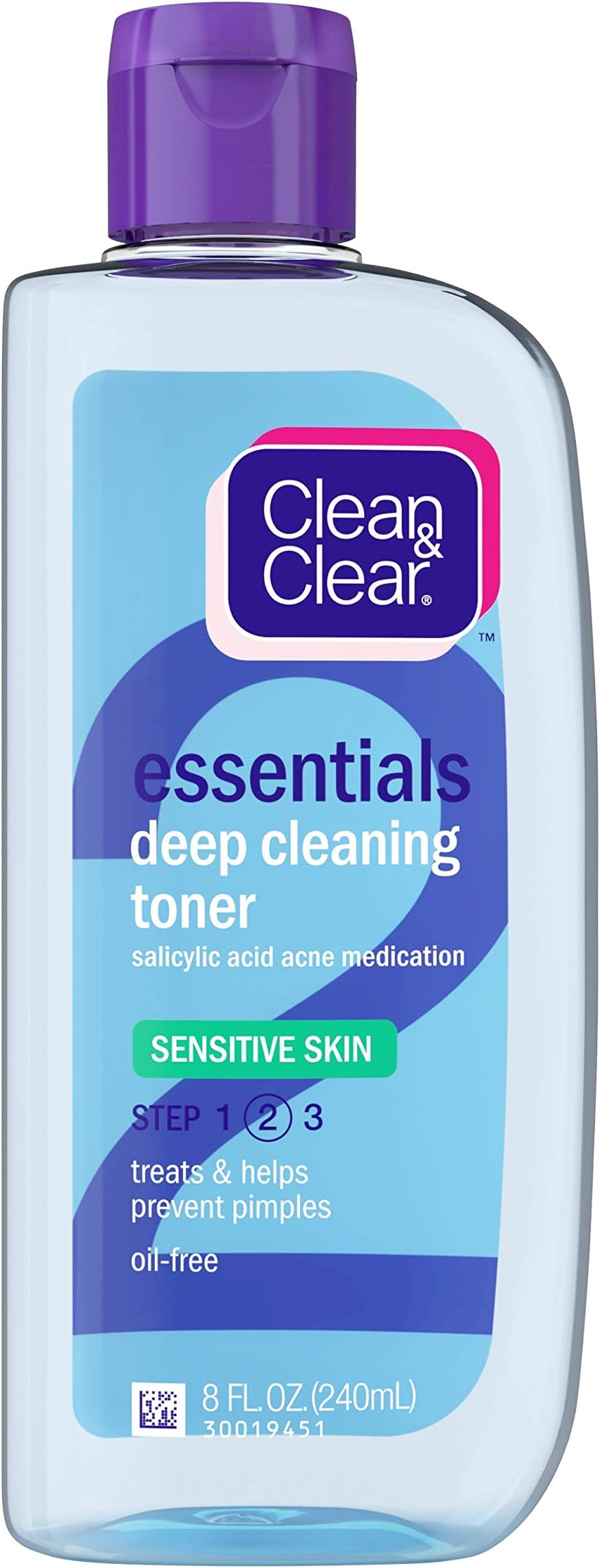 Clean & Clear Essentials Deep Cleaning Face Toner with Salicylic Acid Acne Medicine, Oil-Free Facial Toner for Sensitive & Acne-Prone Skin Care, 8 fl. oz