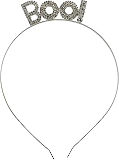 LUX ACCESSORIES Halloween Silver-Tone Bling Boo! Fashion Headband
