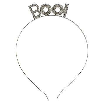 LUX ACCESSORIES Halloween Silver-Tone Bling Boo! Fashion Headband