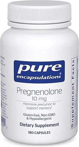 Pure Encapsulations Pregnenolone 10 mg  Suplemento para apoyar el sistema inmunológico la memoria y el equilibrio hormonal  180 cápsulas