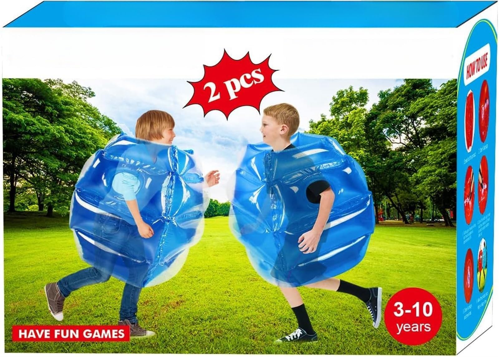 THE WHITE SHOP 2PCS-Bumper Sumo Ball for Boys and Girls, Bubble Bounce Ball, umo Balls, Lawn Game Ball for Child Outdoor Team Gaming Play for 3-12 Ages (Color : 2BLUE)