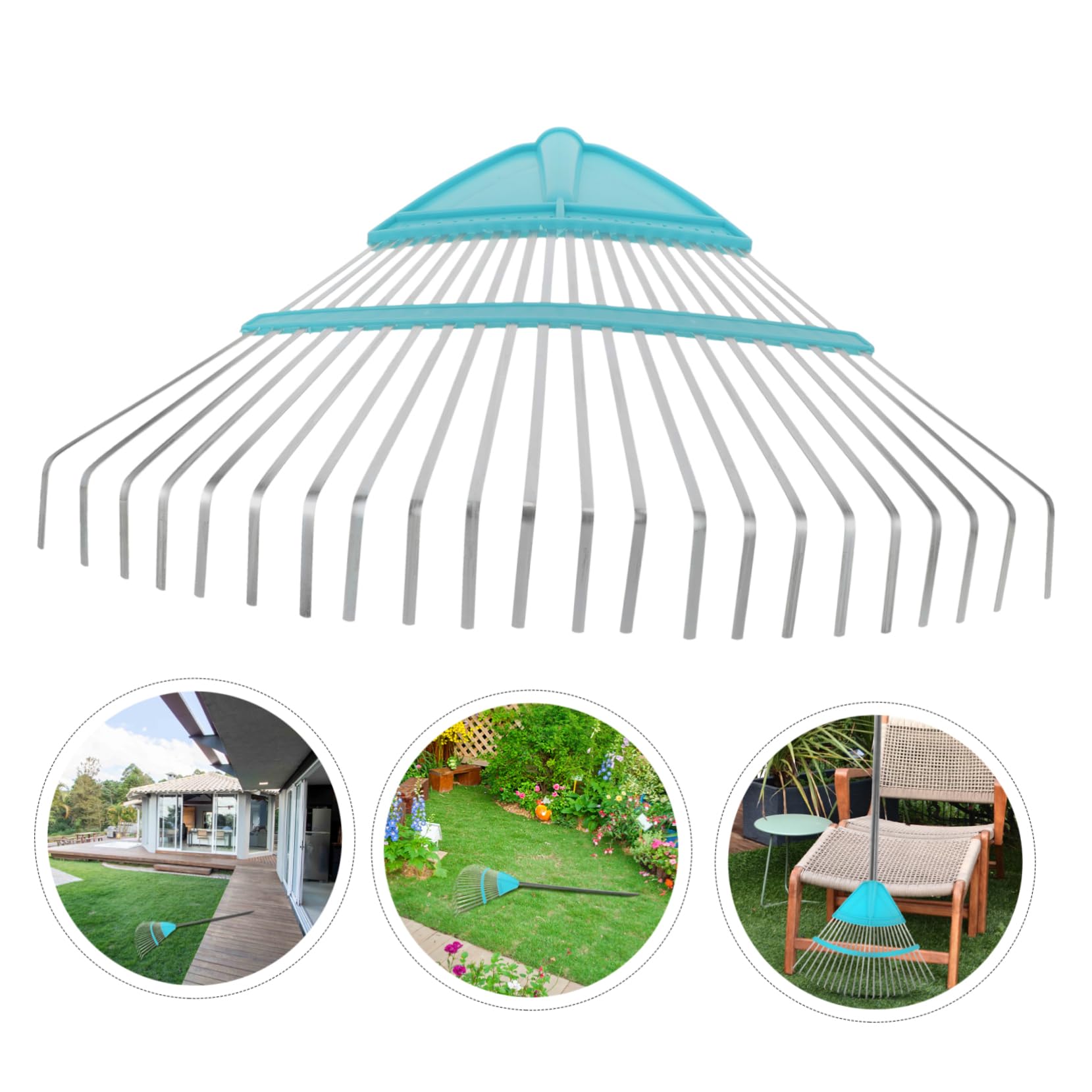 UPKOCH Gartenrechen für Laub Leichter Stabiler Rechen mit Zähnen für Effizientes Aufräumen von und Garten zum Reinigen von Blättern Nadeln und Gartenabfällen
