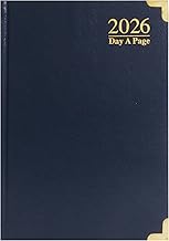 A5-2026 Diary Day a Page with Half Page Saturday and Sunday (Navy Blue)
