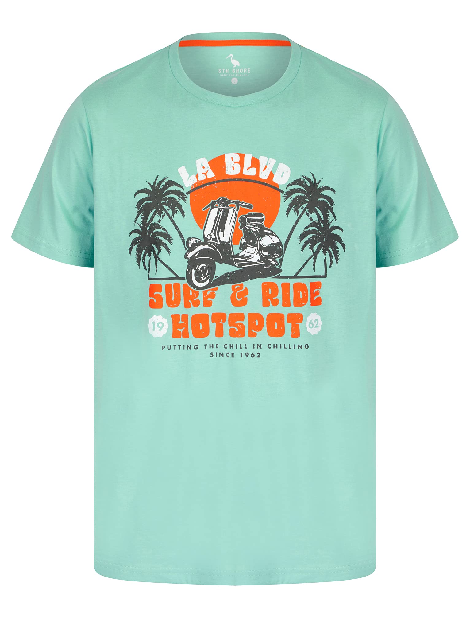 T-shirt Manches Longues Ride The Vibe – Motif Surf Rétro Coucher De Soleil