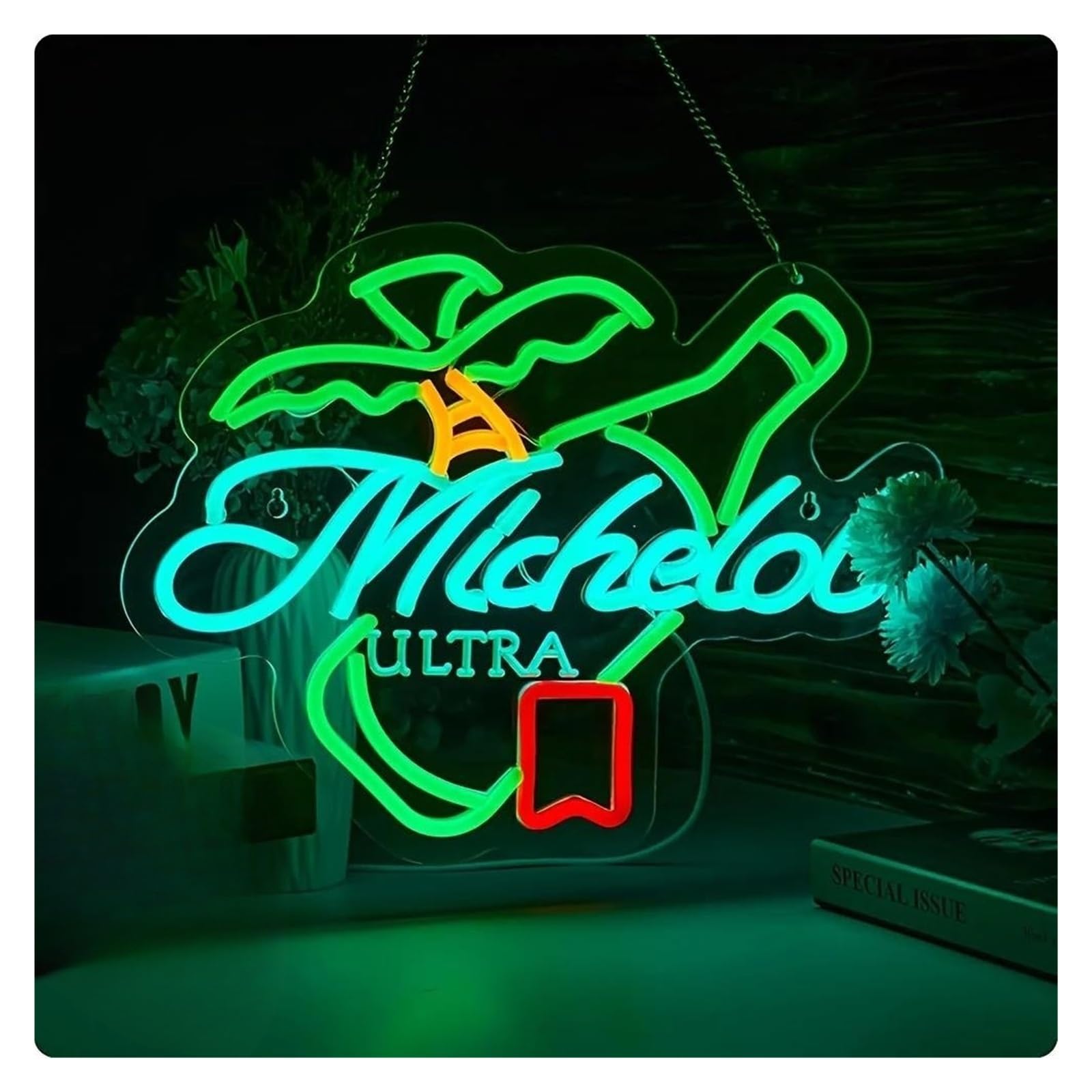 LEMST Sign Lamp Beer Neon Signs, Suitable for Hotels, Living Rooms, Game Halls, Parties, Bedrooms, USB Powered 30x34cm