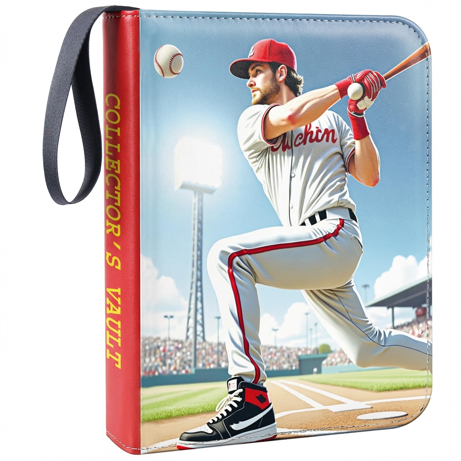 Carpeta de tarjetas con cremallera para 900 tarjetas de intercambio de béisbol, carpeta de tarjetas de 9 bolsillos con fundas extraíbles, regalos para niñas y niños, álbum de tarjetas coleccionables