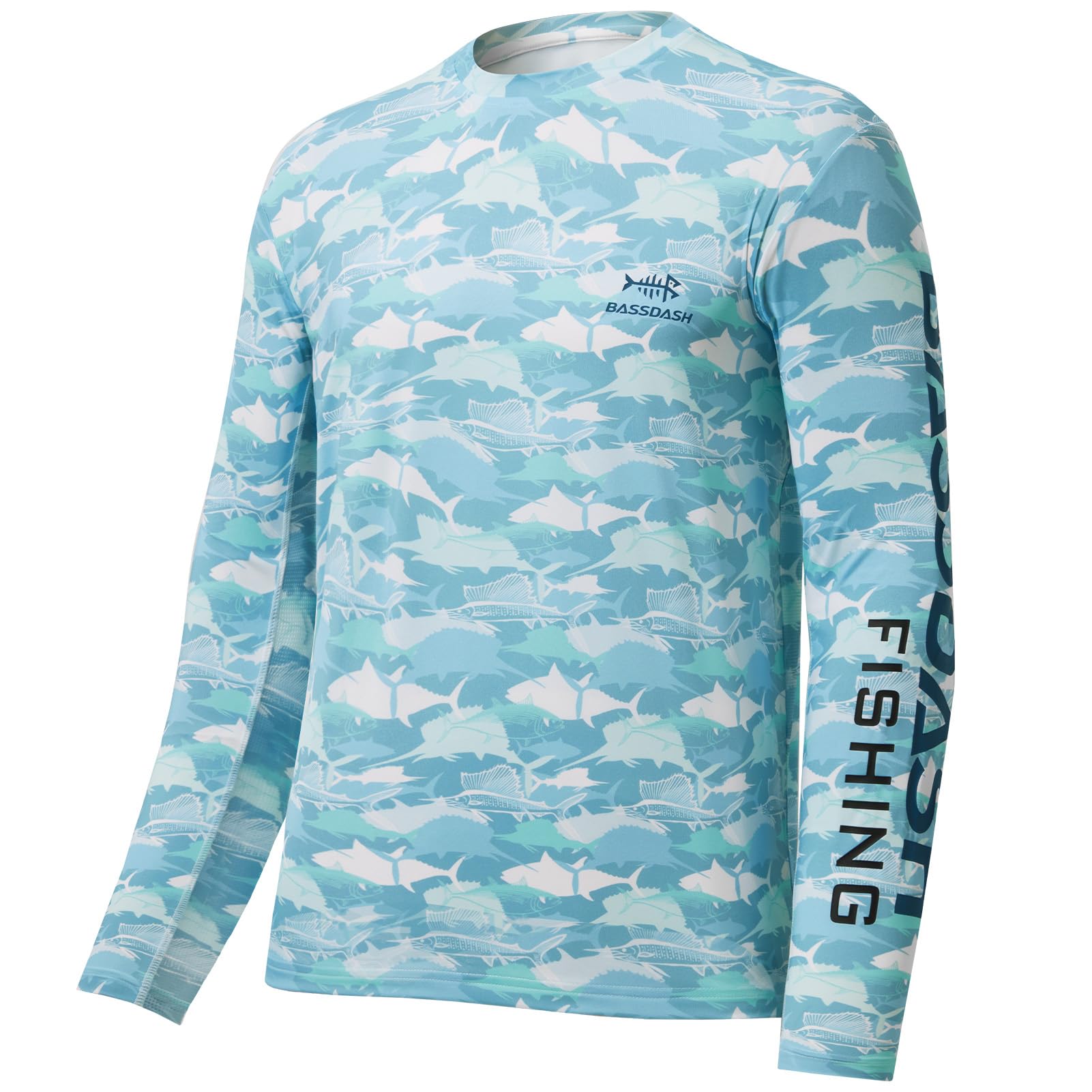 Bassdash Men’s Camo Fishing Shirts UPF 50+ Long Sleeve Quick Dry Lightweight T-Shirts for Outdoor Hiking Kayaking FS37M