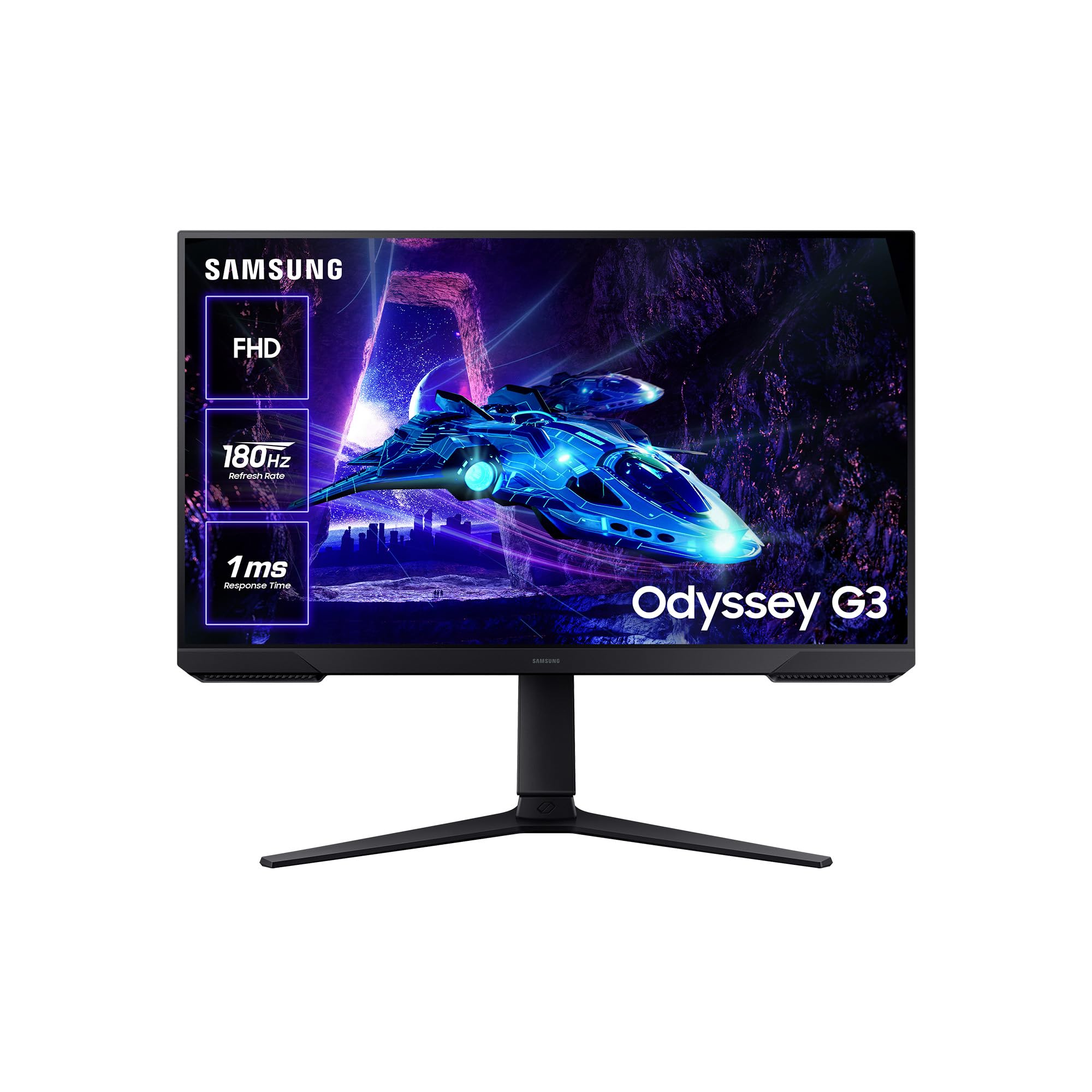 Samsung LS27DG300EUXEN - Monitor Gaming Odyssey G3 de 27" Full HD (1920 x 1080, 16:9, 180Hz, 1ms, Panel IPS, AMD FreeSync, Modo Eye Saver, Flicker Free), Negro, Versión 2024