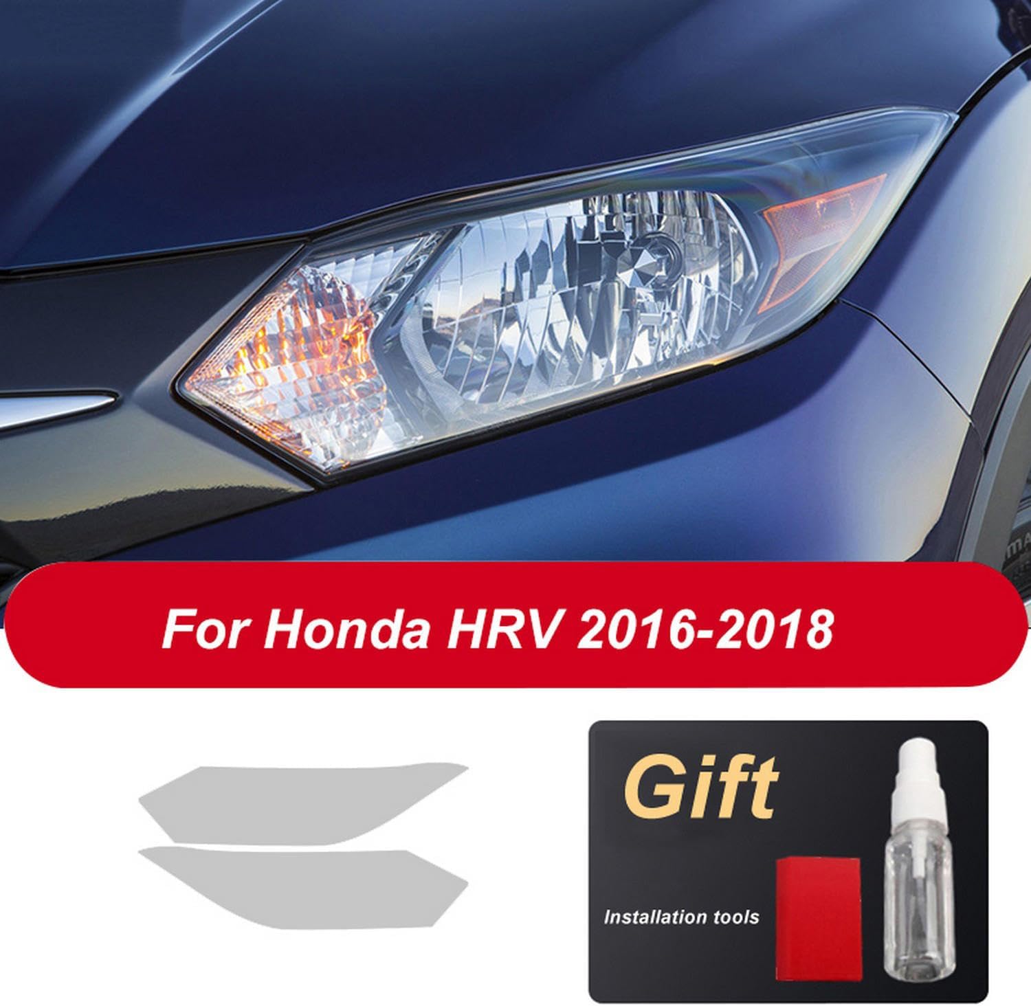 2 Pcs Car Headlight Protective Film Restoration Transparent TPU Sticker，for Honda Fit Civic Accord CR-V Pilot HRV Odyssey Accessories