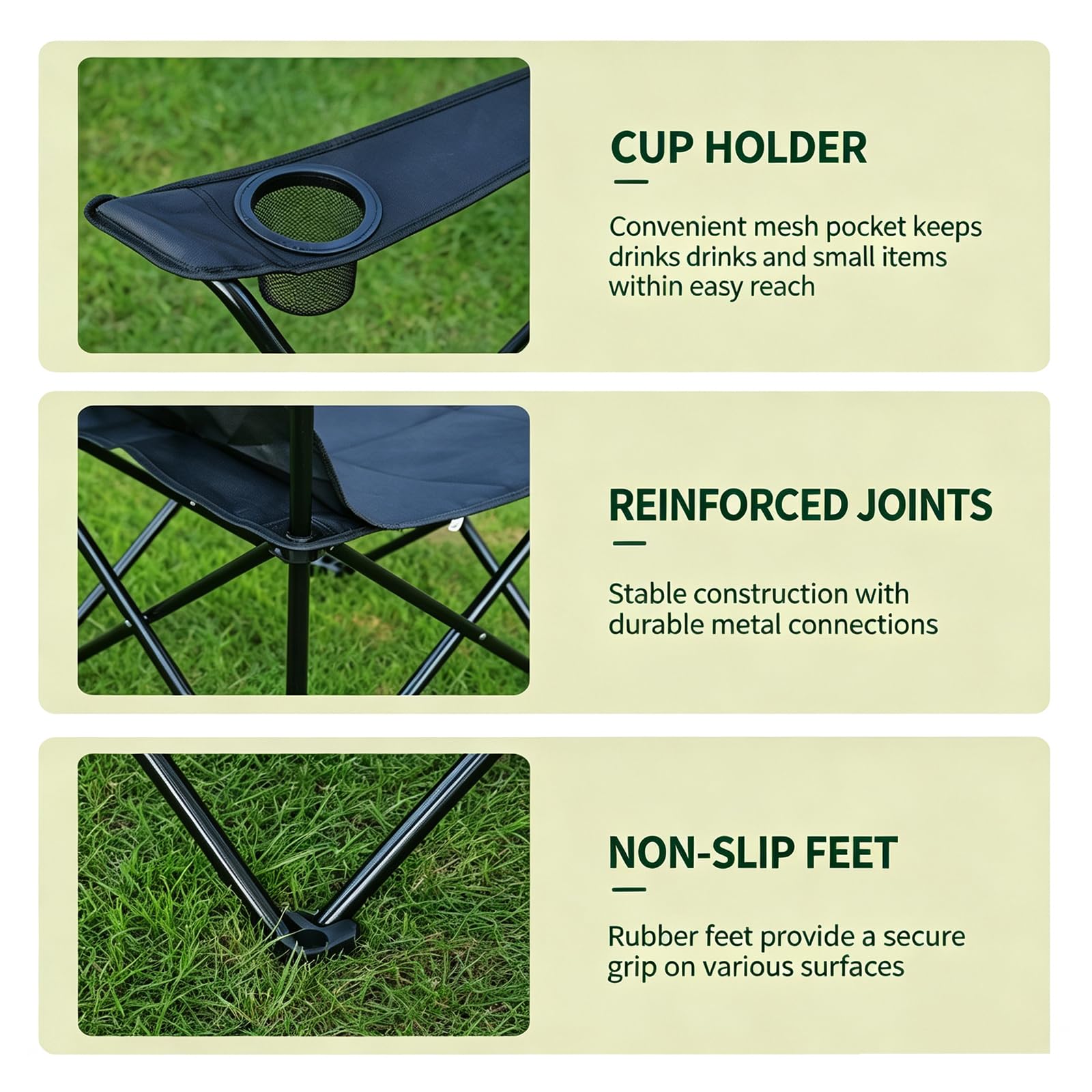 Chaise Longue Pliante,Chaise D'extérieur Pliable Portable Porte-Gobelet