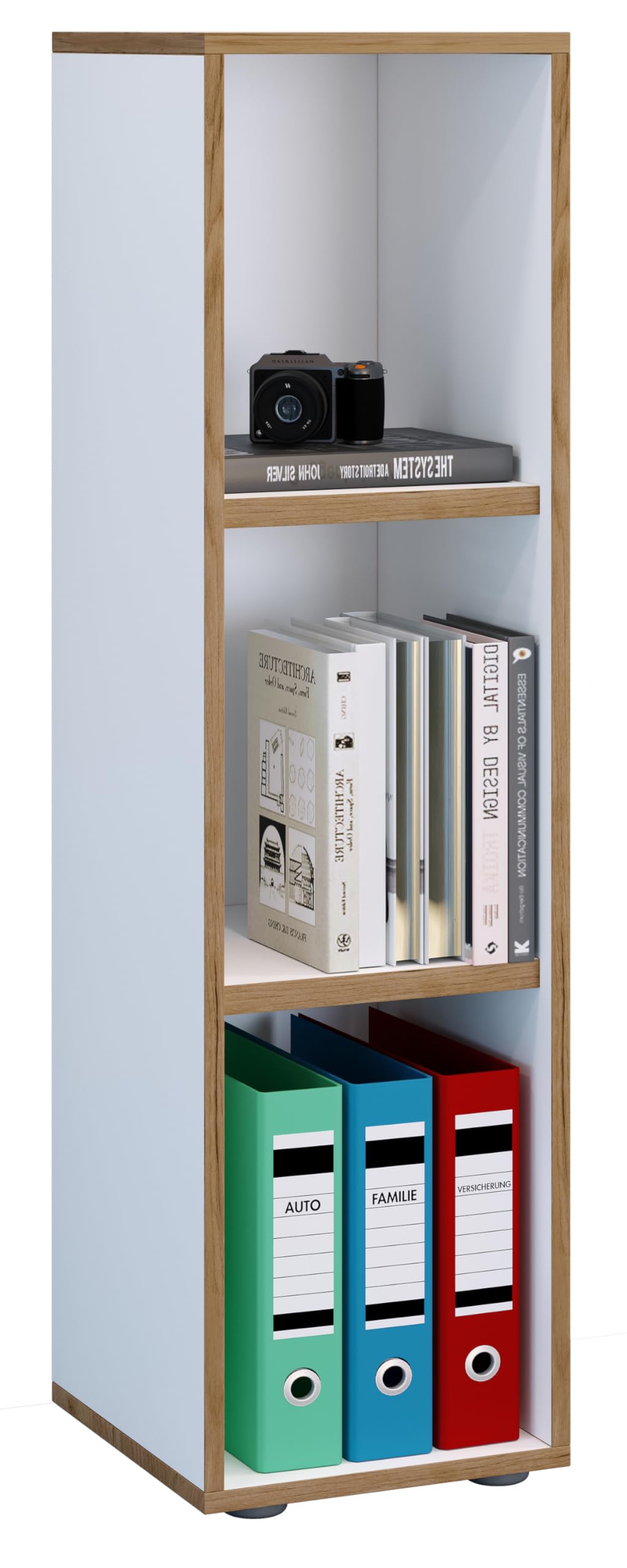 VCM Büroregal 30x32x110 cm 3 Fächer Standregal Bücherregal Aktenregal