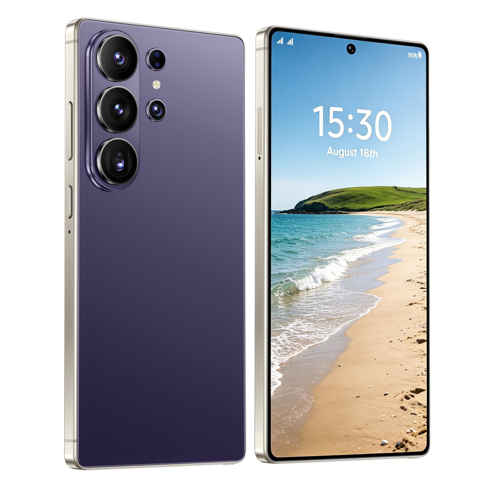 TryFirst 4G Smartphone Unlocked, 6.6'' HD Display, 4GB+32GB Expand to 256GB, Dual SIM, 21MP+13MP Camera, Android 12.0, Type-C Fast Charging, Face ID,OTG,GPS,4G Mobile Phone (Violet)