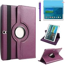 Case Cover for Samsung Galaxy Tab S 10.5 Inches 2014 (SM-T800 SM-T805) – 360 Degree Rotation Full Protection Kickstand Case Cover with Pen Screen Film Purple