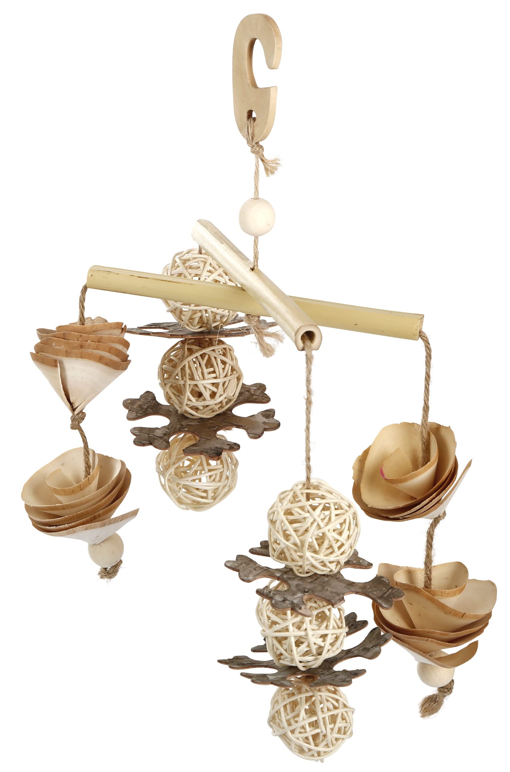 Bonka Bird Toys 1615 Shred Basket Swing Cage Toy Cages Foraging Parrot Parakeet Cockatiel Conure Birds Rope Little Nesting Perch Aviary Pet Swings Play Gym