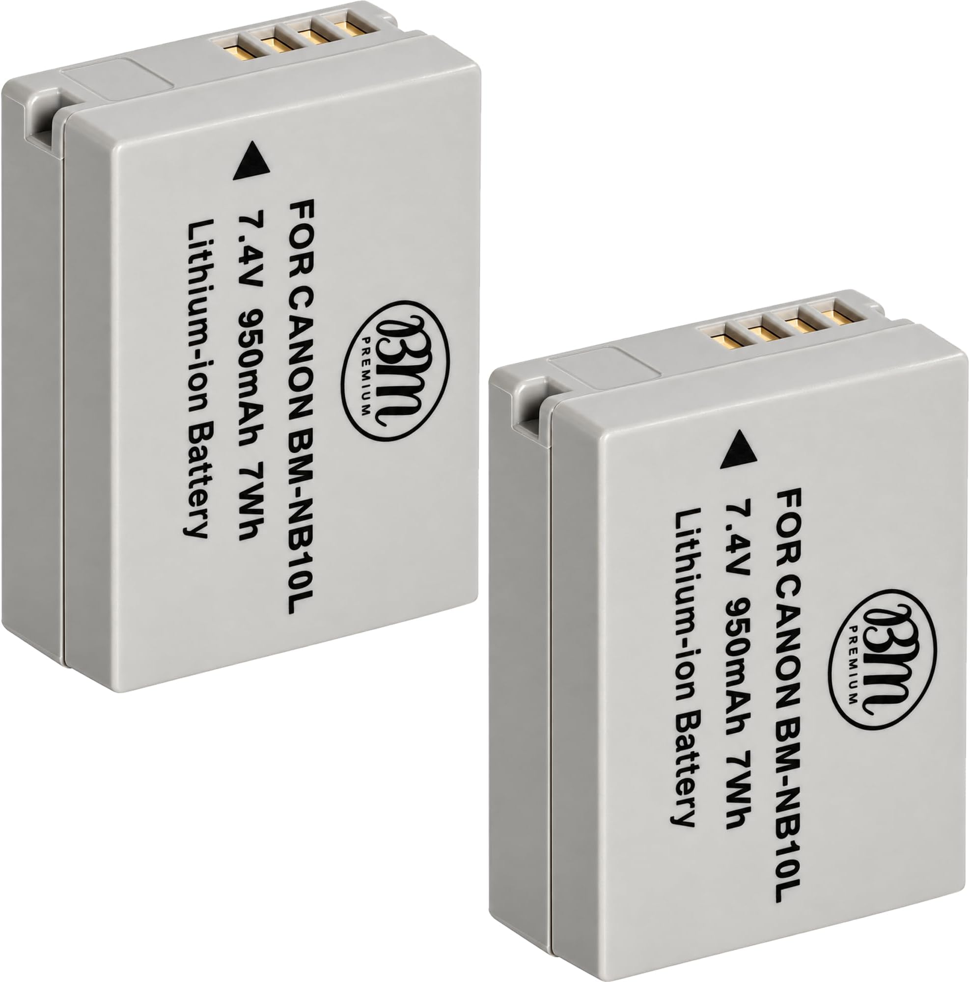 2 Pack NB-10L Battery for Canon PowerShot G1 X, G3-X, G15, G16