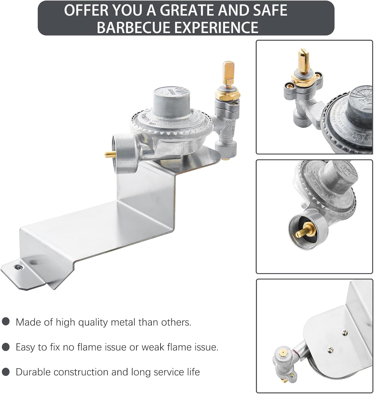 Upgraded Q100 Q120 69957 Burner 80477 Grill Regulator Valve Replacement Parts for Weber Q 100 Q 120 Series 41643 Weber Grill Regulator Grill Parts 516002 516501 386001 Weber Gas Grills Accessories