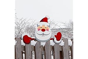 Santa Fence Peeker Christmas Decoration