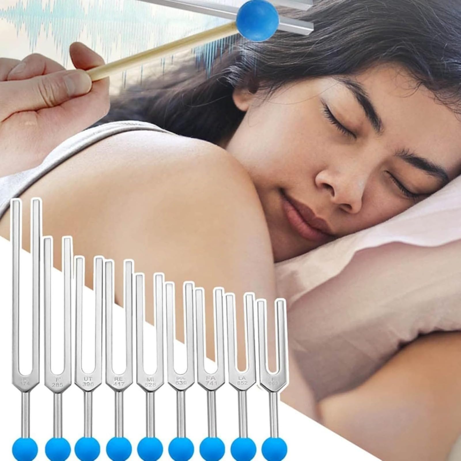 Set Diapasons Thérapeutiques 32/48/64/128 Hz avec Marteau pour Test Système Nerveux