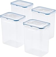 Vista 9 de LocknLock Easy Essentials - Juego de recipientes de almacenamiento de alimentos de despensa, rectangular, sin bisfenol A y aptos para lavavajillas