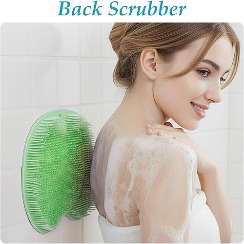 Wall Mounted Silicone Foot Scrubber & Back Washer - Blue(Green_1Pack)