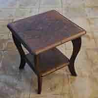 日光彫　民芸サイドテーブル　花台　3段　アンティーク Amazon.co.jp: 日光彫サイドテーブル花台HK-a-02897/無垢材日光