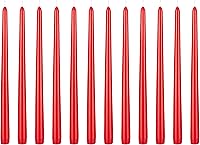 Vista 19 de Mega Candles 12 velas cónicas marrones sin perfume, velas de cera vertida a mano de 10 x 7/8 pulgadas, decoración del hogar, recepciones de boda