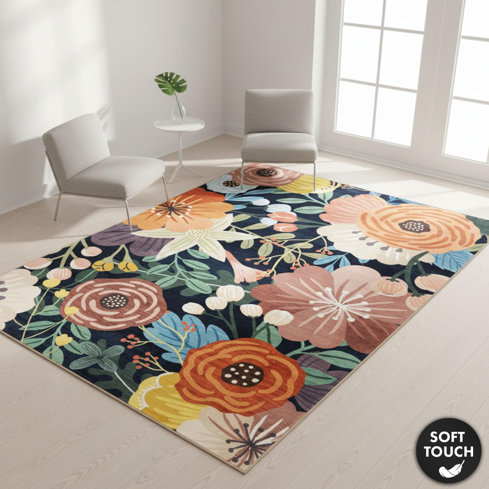 KARAT Tapis à poils courts 160 x 230 cm – Tapis antidérapant lavable, pour salon, chambre d'enfant et couloir, Tropica