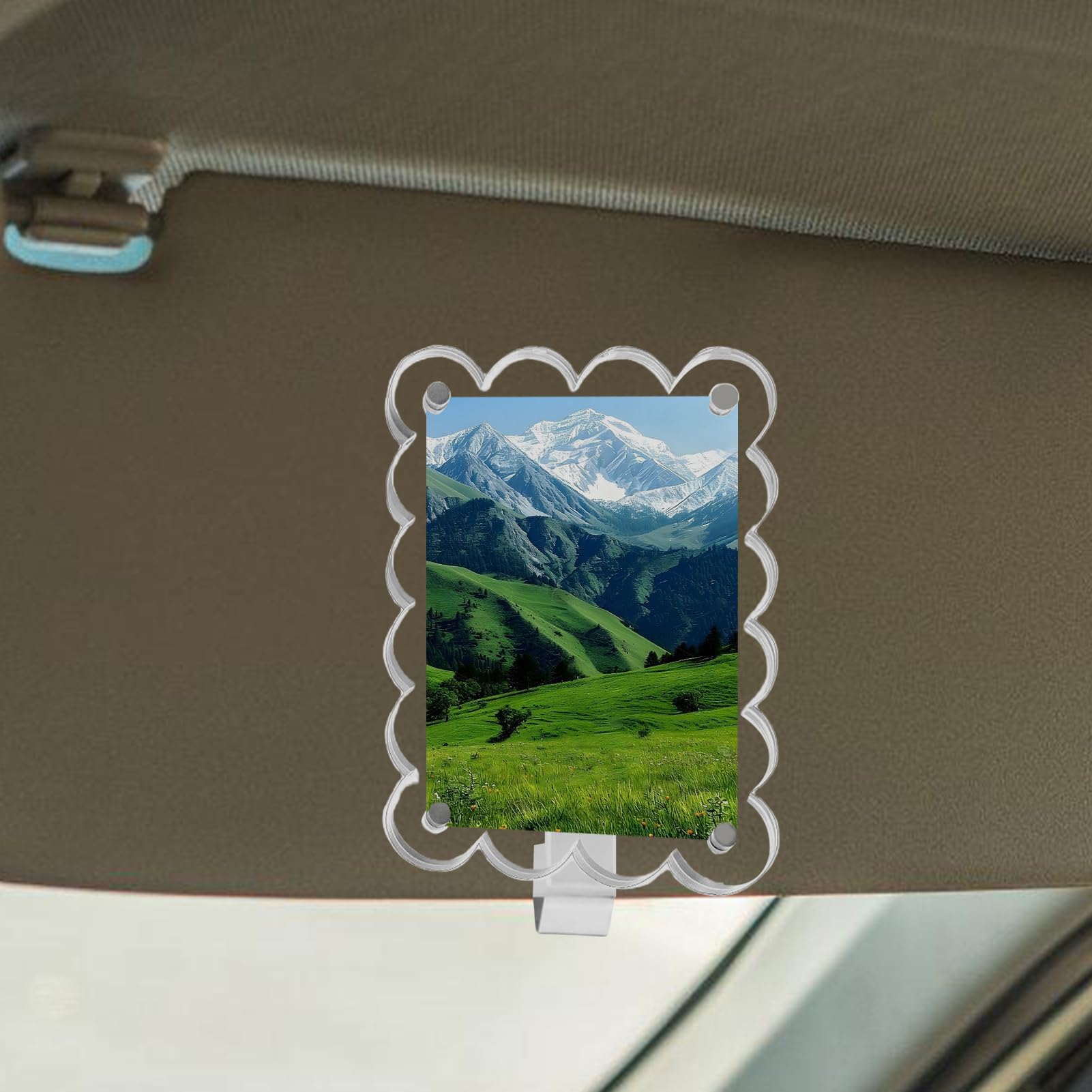 Pretwad 2er-Pack Foto-Clips Für Auto-Sonnenblende - Magnetische Acryl-Bilderhalter 9x6cm