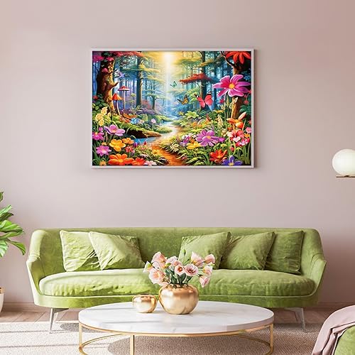 Miniatura 5 de Rompecabezas para adultos de 1000 piezas para adultos, rompecabezas de 1000 piezas, 1000 piezas, bosques coloridos, flores y plantas exóticas