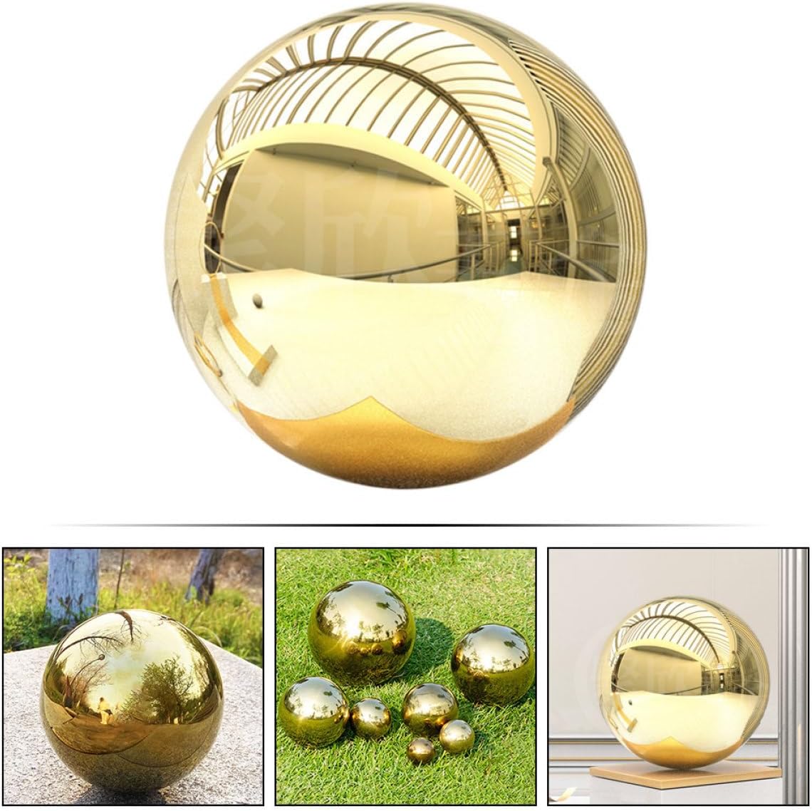 DULAI 4pcs Reflective Mirror Balls Window Colorful Outdoor Gazing Globe Inflatable Ball Decorate Garden Globes Mirror Decorations Garden Sphere Ball Hollow Ball