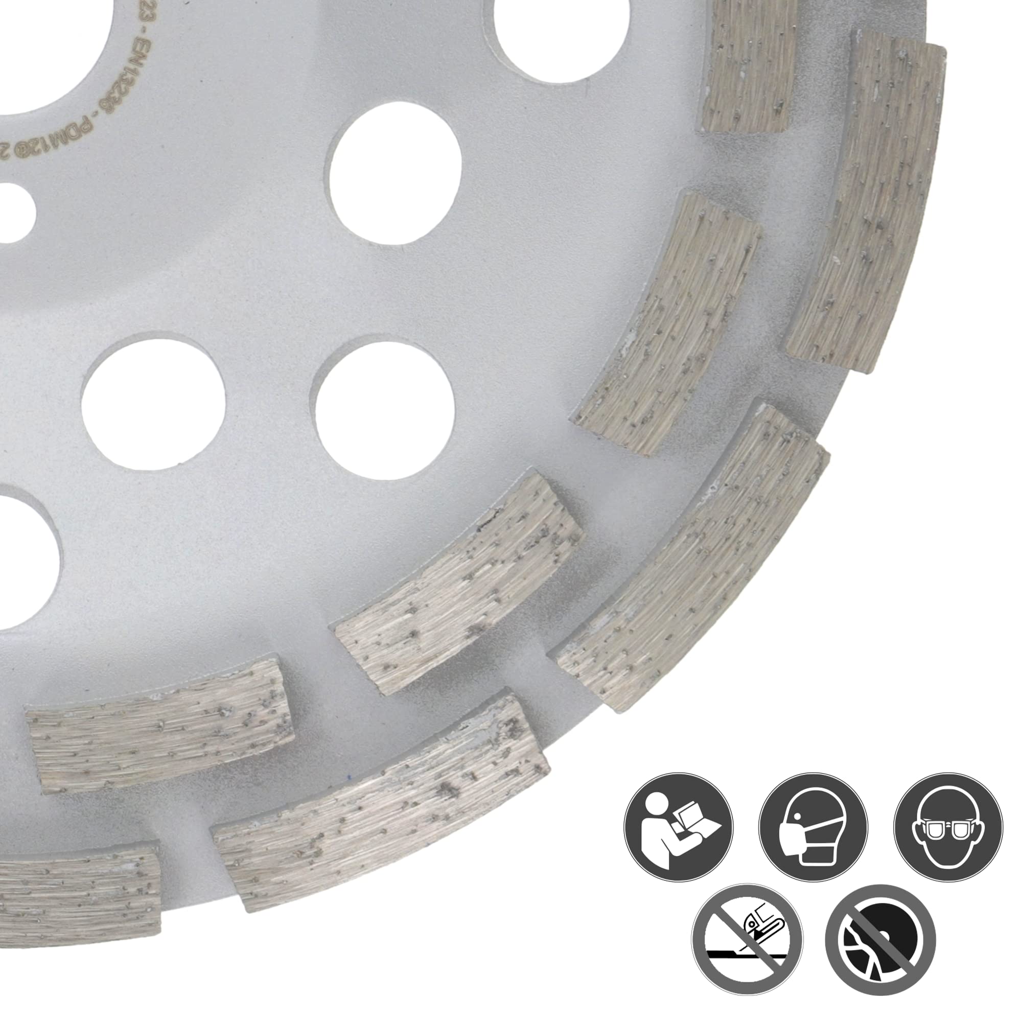 PRODIAMANT Meule Assiette Diamantée 180 mm Béton Universel Double Rangée 22,2 mm