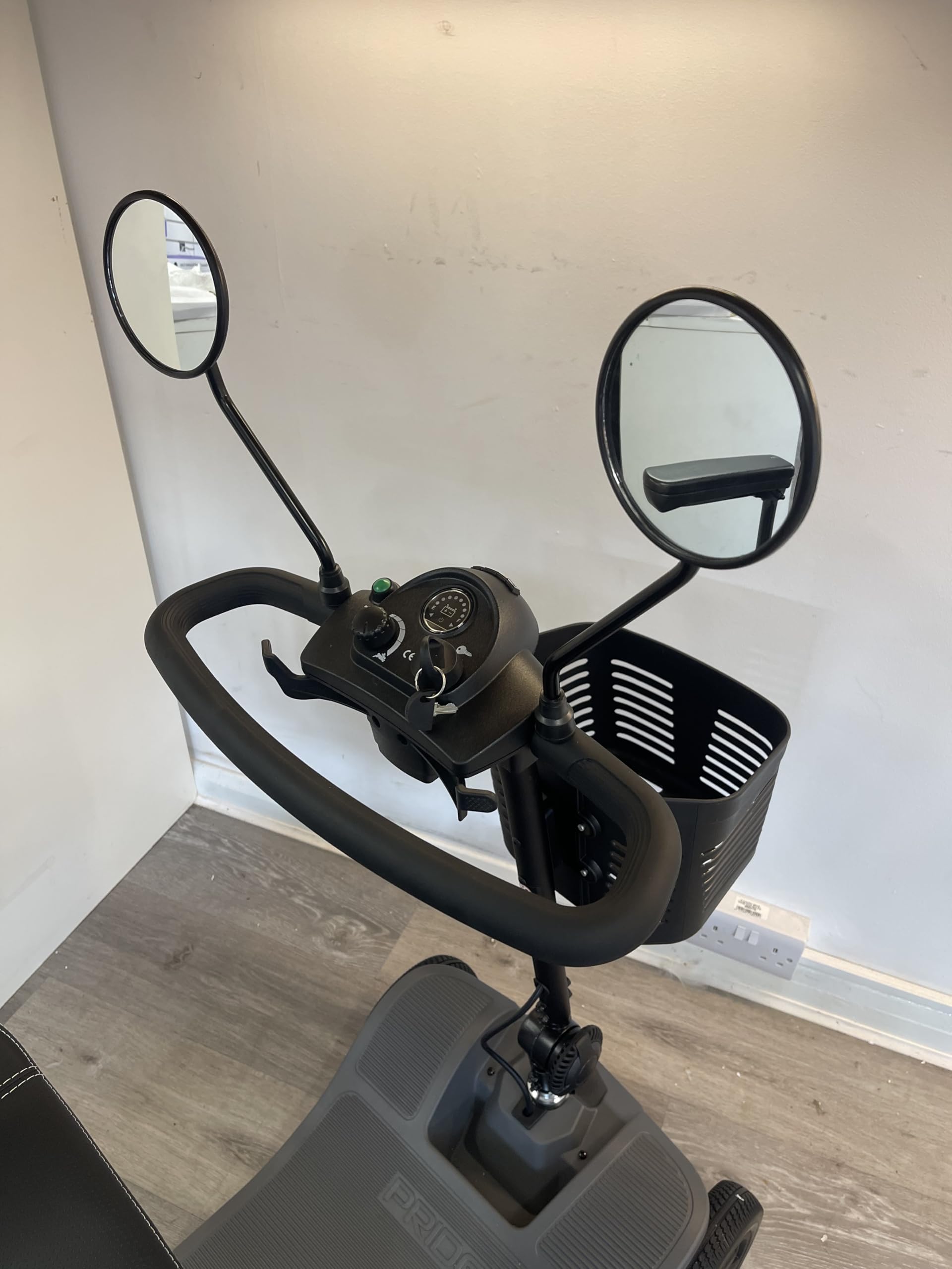 Fits Pride Mobility Universal Side Mirror Set, Black, Adjustable Mounting, for GoGo Colt Scooter Models, Left and Right Pair