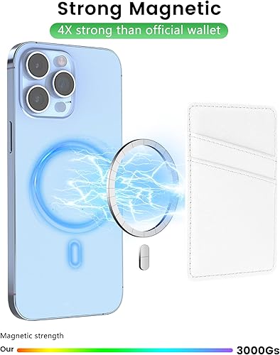 Miniatura 3 de Senose Cartera magnética de cuero para tarjetas compatible con Magsafe Wallet, soporte magnético ultrafino para tarjetas compatible con iPhone