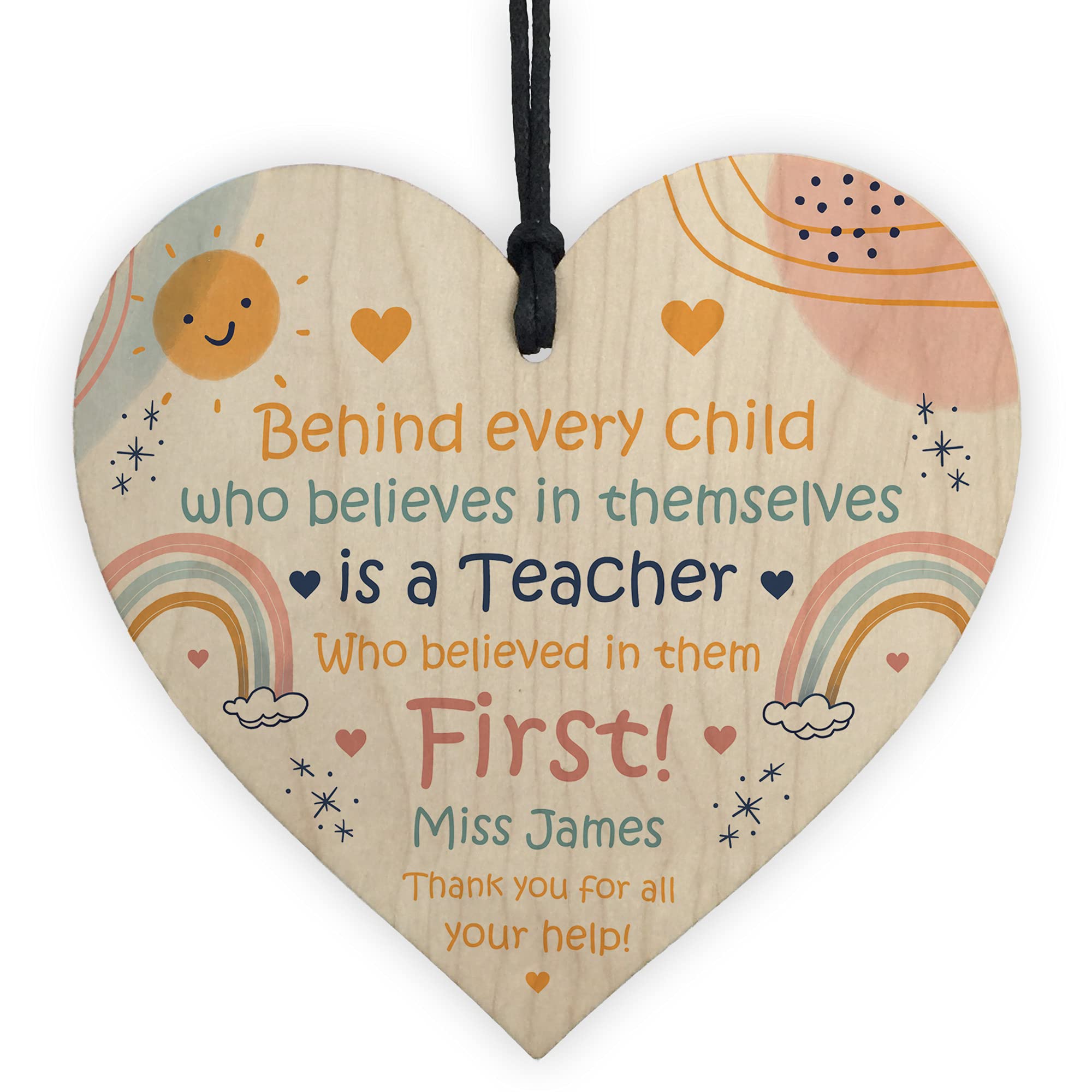 Teacher Gifts Wooden Plaque Personalised Thank You Gift Leaving School Nursery Gift